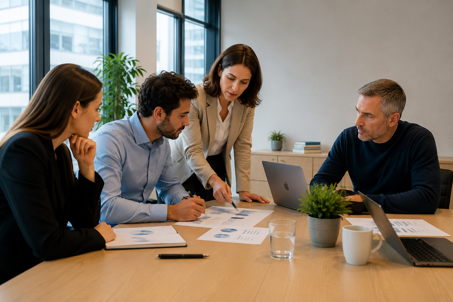 Equipo profesional revisando riesgos de ciberseguridad para empresas